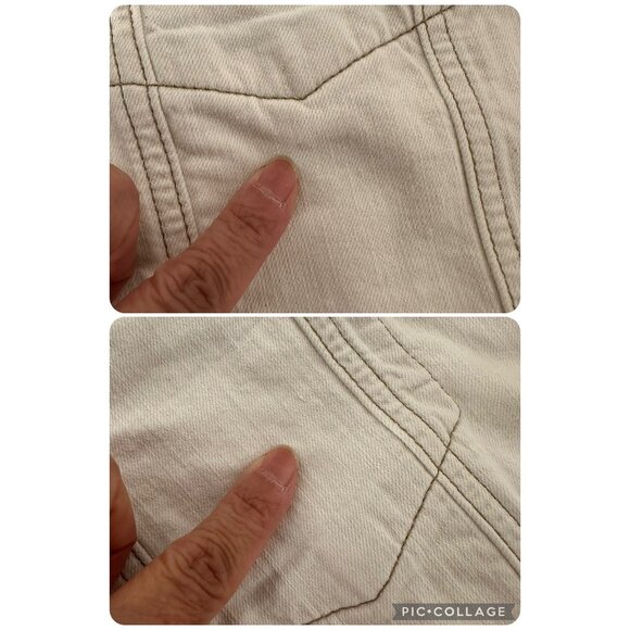 Eileen Fisher Denim Jacket Cotton Blend Front Buttons Closure Ivory Color Sz 1X - Picture 12 of 15